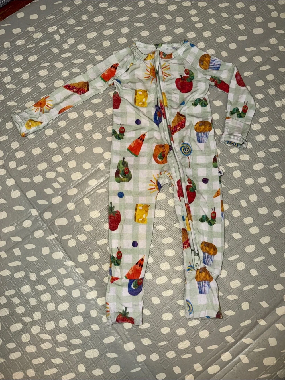 Bums and Roses Eric Carle Very Hungry Caterpillar Convertible One Piece Pajamas